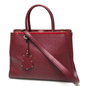 FENDI Handbag 8BH250 leather Dark red To joule Women Used