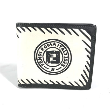 FENDI Folded wallet 7M0169 leather white Compact wallet Joshua Vides Collaboration mens Used