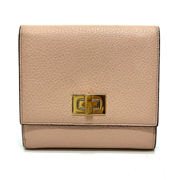 FENDI Folded wallet 8M0438 leather pink Peekaboo Women Used