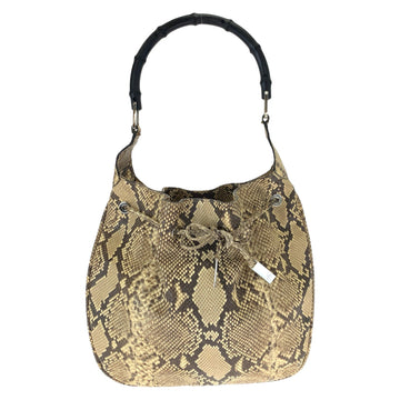 Gucci Python Bamboo Shoulder Bag 0014033 in Great Condition