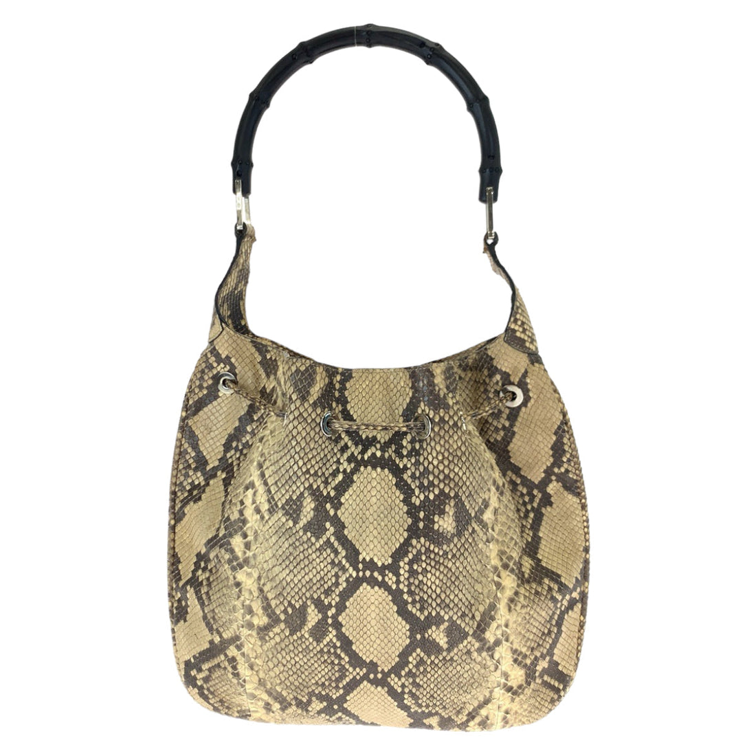 Gucci Python Bamboo Shoulder Bag 0014033 in Great Condition