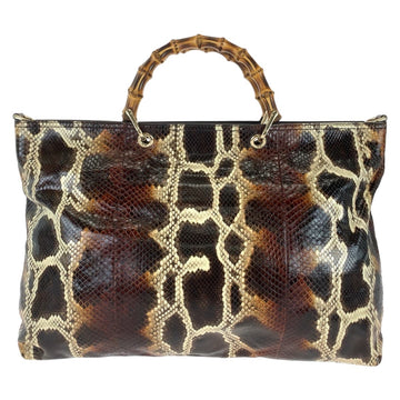 Gucci Python Bamboo Tote Bag