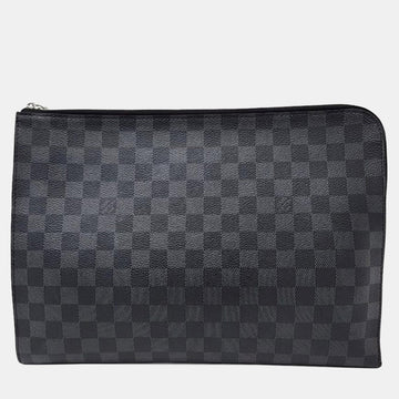 Graphite Canvas Pochette Jour Clutch Bag