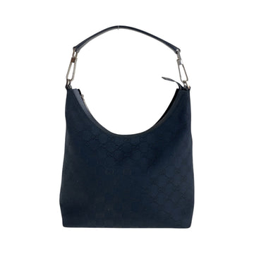 Gucci Black CS Canvas Leather Hobo Bag