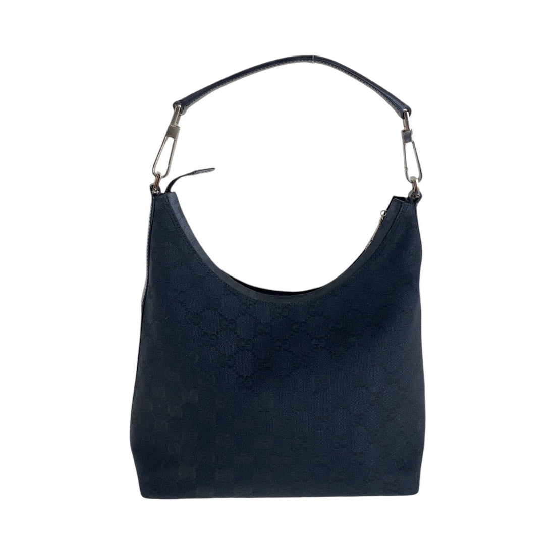Gucci Black CS Canvas Leather Hobo Bag
