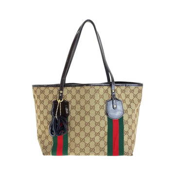 Gucci CS Canvas Patent Leather Tote Bag