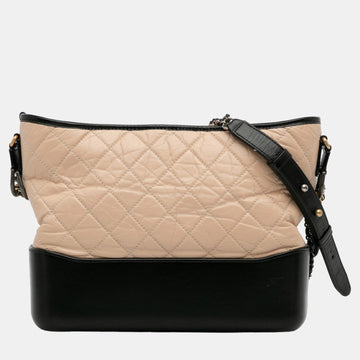 Beige/Black Medium Lambskin Gabrielle Crossbody