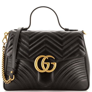 VS Marmont Top Handle Flap Bag Matelasse Leather Medium