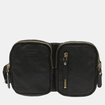 Black Leather GG Shoulder Bag
