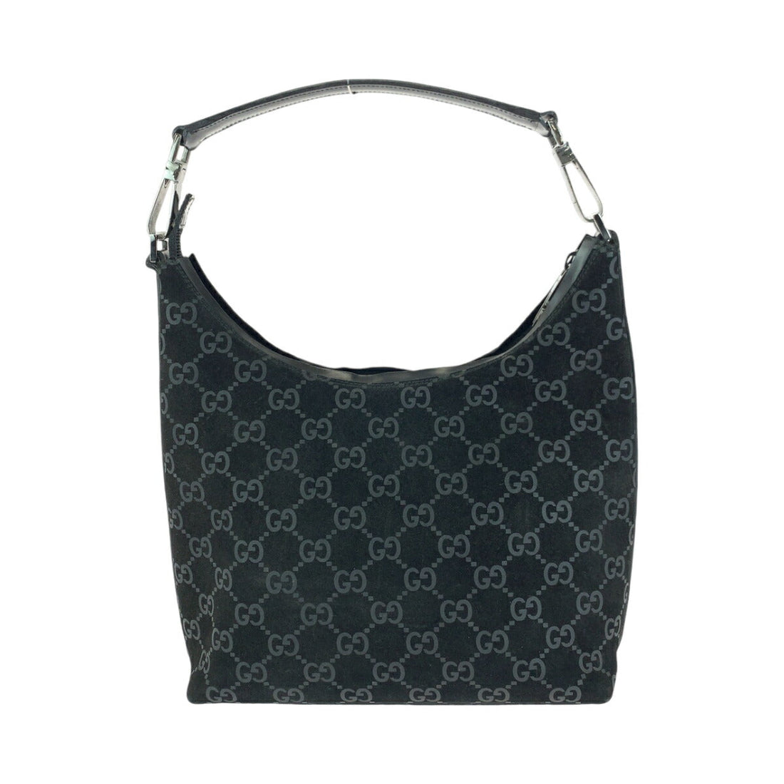 Gucci Suede Hobo Shoulder Bag Black