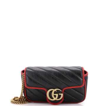 VS Marmont Flap Bag Diagonal Quilted Leather Super Mini