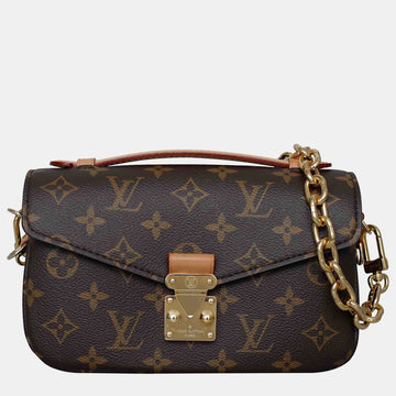 Brown Coated Canvas Monogram Pochette Metis East West bag