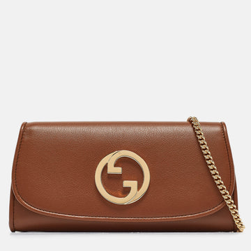 Brown Leather Blondie Wallet on Chain