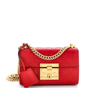 GUCCI Padlock Shoulder Bag Guccissima Leather Small
