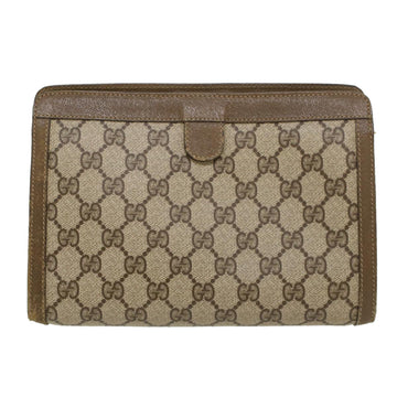 GUCCI VS Canvas Web Sherry Line Clutch Bag PVC Leather Beige Red  43908