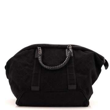 CHANEL Street Style Weekender Bag Quilted Canvas