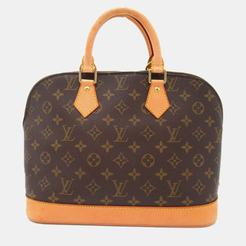 Brown Monogram Canvas Alma PM Satchel Bag