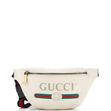 GUCCI Logo Belt Bag Printed Leather Small