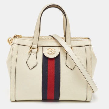 Off White Leather Small Ophidia Tote
