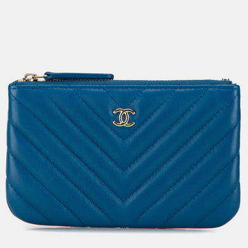 Chevron Lambskin O Case Pouch