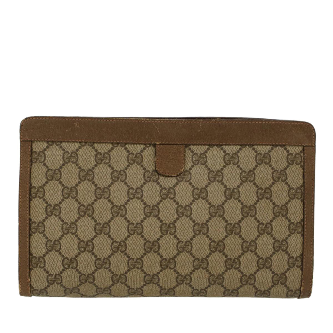 GUCCI VS Canvas Web Sherry Line Clutch Bag PVC Leather Beige Red  45600