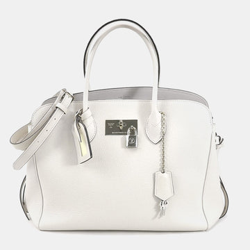 White Chalk Pebbled Veau Nuage Leather Milla MM Bag