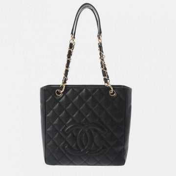 Black Caviar Skin Matelasse PST Petite Tote Bag