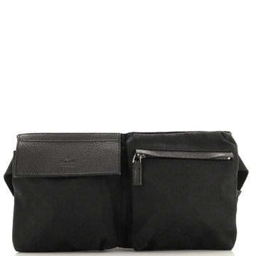 GUCCI Vintage Double Belt Bag GG Canvas