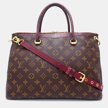 Python Leather and Monogram Canvas Pallas Tote Bag