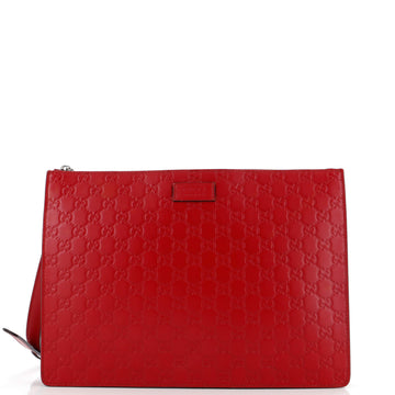 GUCCI Zip Messenger Bag Guccissima Leather Large