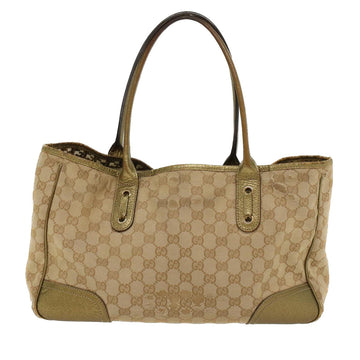 GUCCI VS Canvas Shoulder Bag Leather Beige Gold 168805  47525
