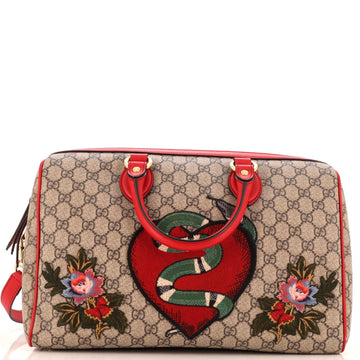 Convertible Boston Bag Embroidered VS Coated Canvas Medium