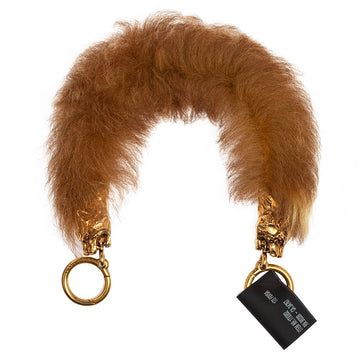 Brown Fur Tiger Head Bag Strap