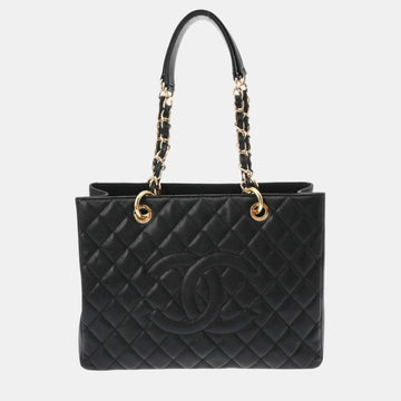 Black Caviar Skin Matelasse GST Grand Tote Bag