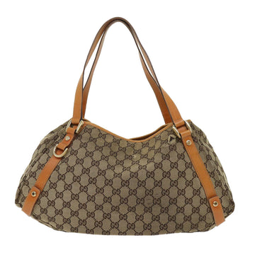 GUCCI VS Canvas Hand Bag Leather Brown  48449