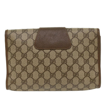 GUCCI VS Canvas Web Sherry Line Clutch Bag PVC Leather Beige Red  48450
