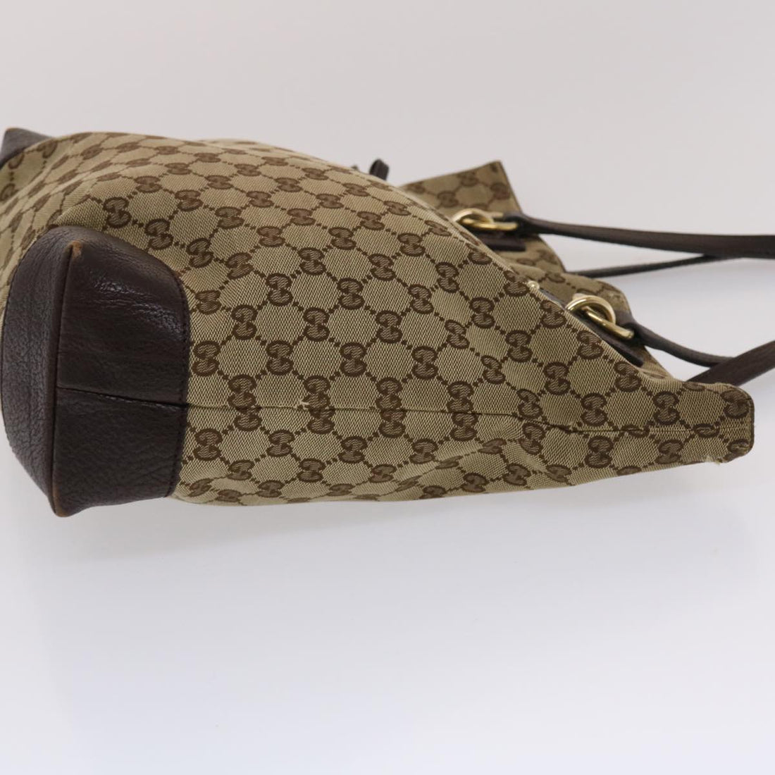 GUCCI VS Canvas Tote Bag Beige Dark Brown  49048