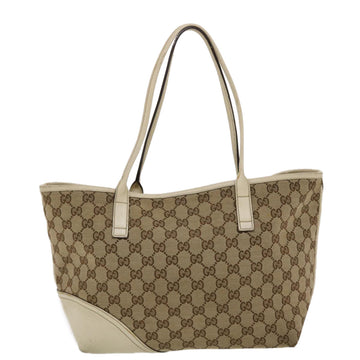 GUCCI VS Canvas Tote Bag Beige White  49055