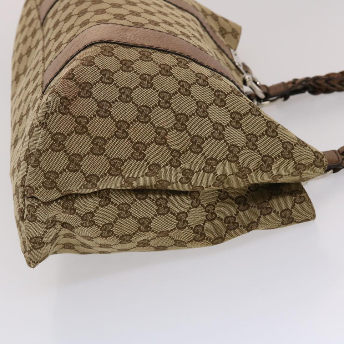 GUCCI VS Canvas Bamboo Tote Bag Beige Brown  49058