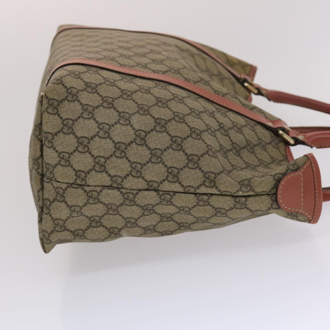 GUCCI VS Canvas Tote Bag PVC Leather Beige Pink  49060