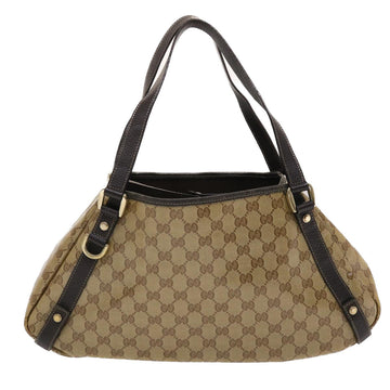 GUCCI VS Canvas Hand Bag Coated Canvas Beige Dark Brown  49071