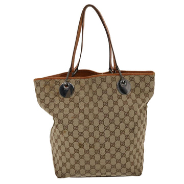 GUCCI VS Canvas Tote Bag Canvas Leather Beige Brown 120836  49290