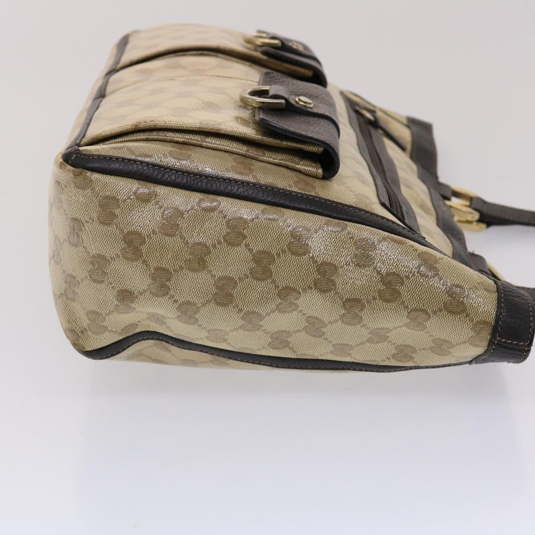 GUCCI VS Canvas Tote Bag Coated Canvas Beige Dark Brown 268639  49291