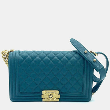 Green Caviar Leather Medium Boy Shoulder Bag