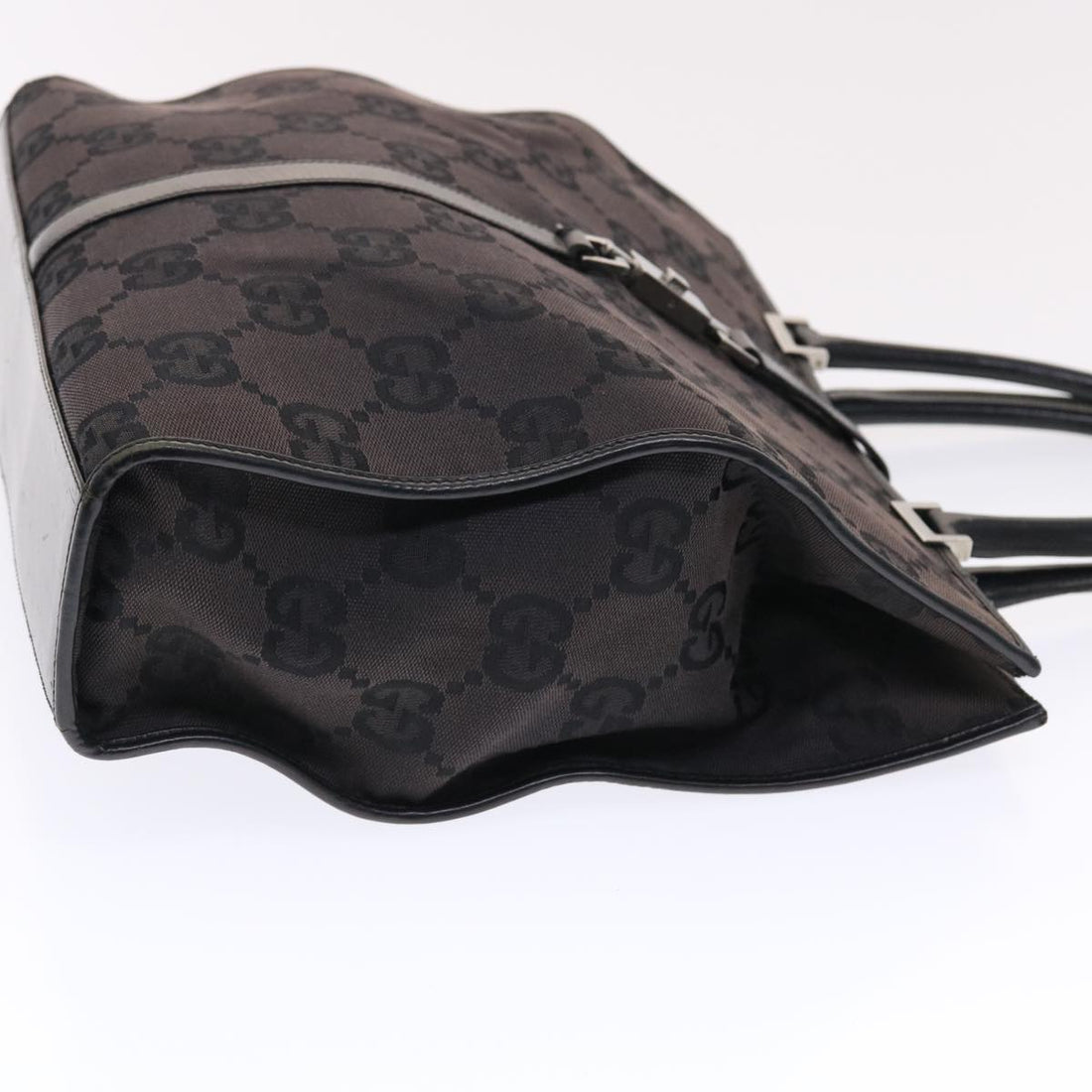 GUCCI VS Canvas Jackie Tote Bag Leather Black 00210643444  49600