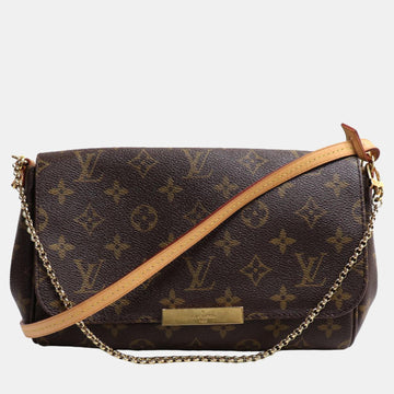 Brown Canvas Medium Favorite MM Shoulder Bags