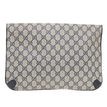 GUCCI VS Canvas Clutch Bag PVC Leather Gray Navy 89 02 075  49798