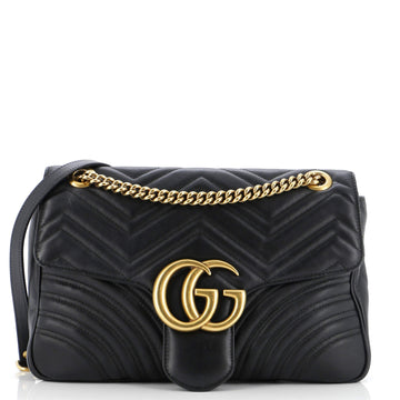 GUCCI GG Marmont Flap Bag Matelasse Leather Medium