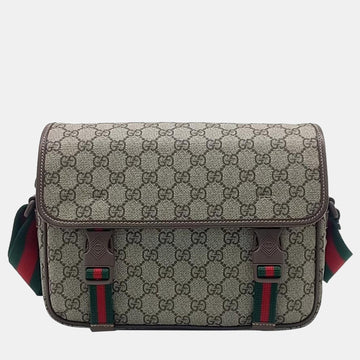 Beige/Brown GG Canvas Messenger Bag