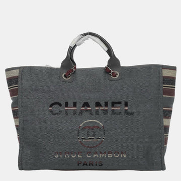 Grey/ Red/ Multicolor Large Deauville Tote Bag